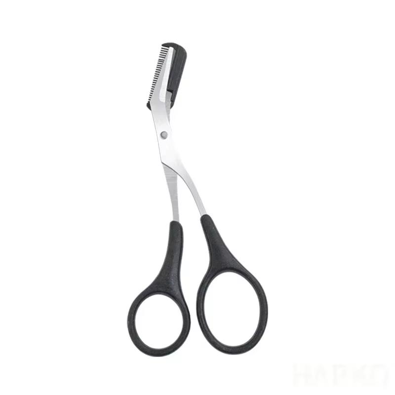 Eyebrow Trimmer Scissor with Comb Female Male Eyebrow Eyelash Scissors Safety Stainless Steel Face Razor Makeup Beauty Scissors