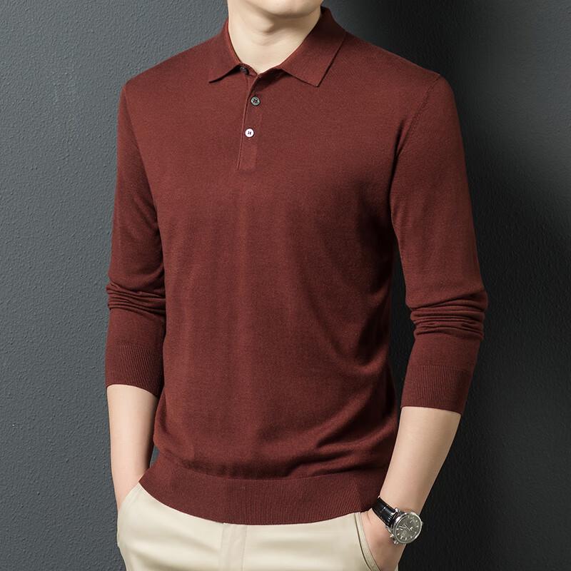 Men's Silk Wool Blend Knitted Polo Shirt