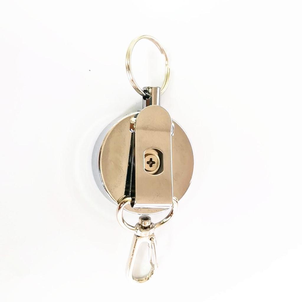 4cm All-Metal Steel Wire Anti-Theft Retractable Nylon Keyring