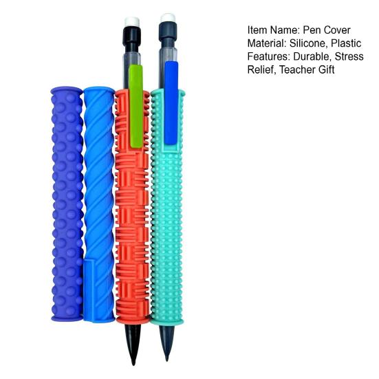 Silicone Pen Sleeve for Quiet Fidgeting Sensory Stress Relief Pen Mechanical Pencil Conversion Kit Teacher Gift for Classroom Supplies