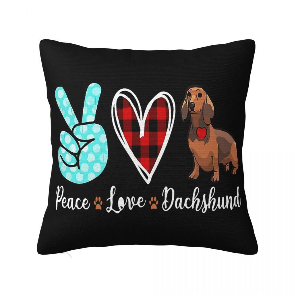 Dachshund Valentines Day Pillow Covers Polyester Home Dogs Animal Cushion Cover Cool Decorative Pillow Cover 4545