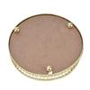 Nordic Style Mirror Tray Vertical Grain Texture Dressing Table Organizer Round Tray  Makeup Storage