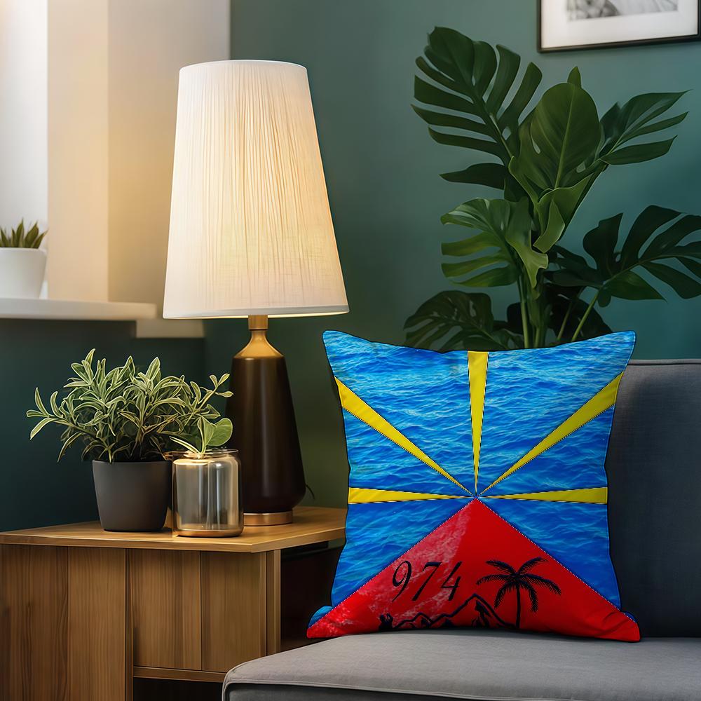 974 R-Reunion I-Island cushion cover Home Bedding Sofa living Room pillowcase Simple Soft Skin Cushion Cover Party Gift