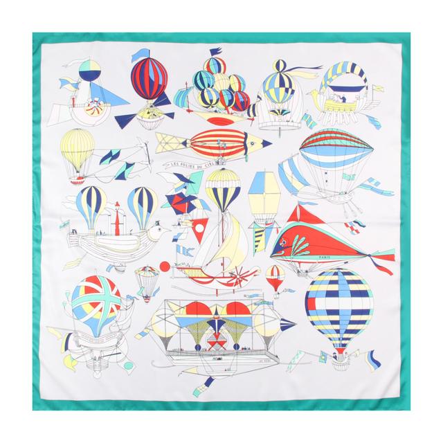 

Manual Hand Rolled Twill Silk Scarf Women Fly Boat Print Square Scarves Wraps Echarpes Curled Foulards Femme Bandana Hijab 90CM 90x90cm