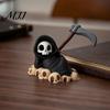Three-dimensional Texture Statue Mini Grim Reaper Statue, 3D Printed Halloween Skull Party Ornament Figurine for Tabletop, Desk, Shelf Home