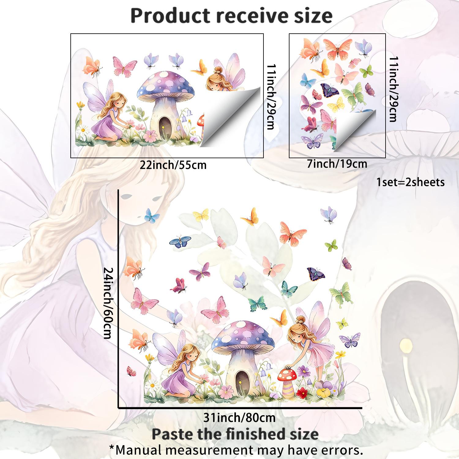 

Watercolor Genie Mushroom Study Room Living Room Bedroom Wall Decoration Beautification Stickers
