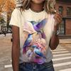 Summer Women's T Shirt Bird Print Casual Short Sleeve 3d T-Shirt Fashion Streetwear Crew Neck