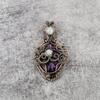 Multi Flash Labradorite & Rainbow Moonstone Pendant, 999 Copper Wire Wrapped Jewelry, Gemstone Jewelry, Handmade Pendant, For Wedding Gift