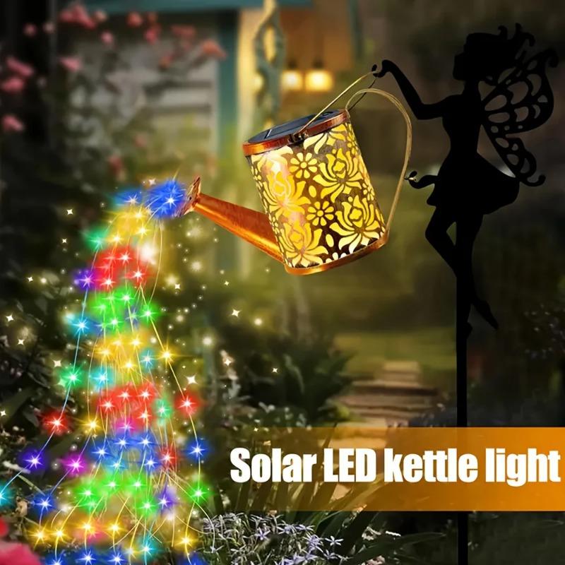 Solarbetriebene Lichterkette für Gießkannen im Vintage-Stil aus Metall, ideal für Garten und Terrasse, Weihnachtsdekoration, wasserdicht, zum Aufhängen, für Villa und Hof