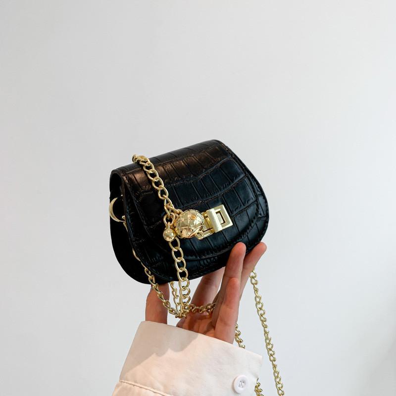 Trendy Mini Crossbody Saddle Bag For Women Stylish Pu Leather Casual Purse чёрный