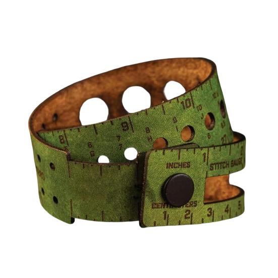 Leather 7-in-1 Measuring Tool Multifunctional 18" Wrist Ruler with Stitch Gauge Yarn Tester Stitch Markers