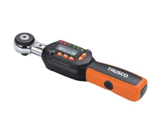 TRUSCO Interchangeable Head Ratchet Digital Torque Wrench, 9.5mm Socket, 6-30Nm