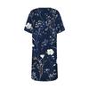 Womens Summer Dresses Short Sleeve Linen Casual T-Shirt Dresses Swing Beach Midi Dress Sundresses With Pockets