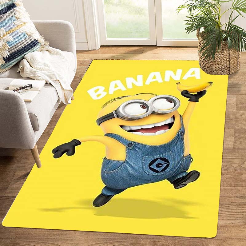 Stylish Minions Design Non-Skid Area Rug Living Room Bedroom Soft Carpet Children Play Mat Home Decor Gift