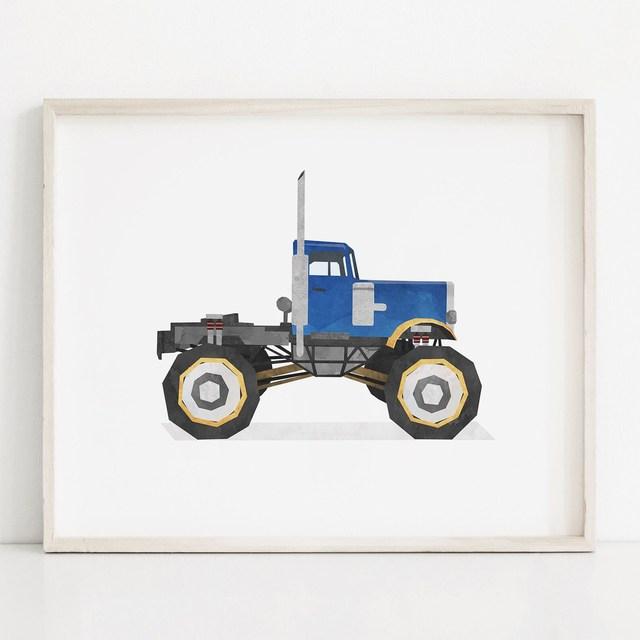 Nordic Style Engineering Vehicle Canvas Art Paintings Watercolor Poster and Prints Nursery Wall Art Picture for Home Decoration No Frame