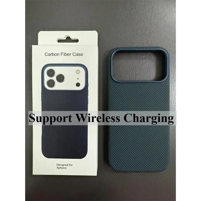 Avec Boîte Coque Officielle Texture Fibre de Carbone Kevlar pour IPhone17 Pro Max 17 Pro 17 Air 17 pour Coque de Chargement Sans Fil Magsafe