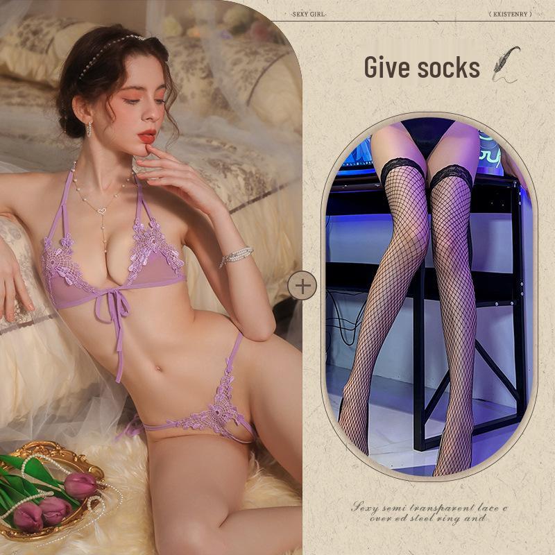 Sexy Übergrößen-Dessous-Set mit offenem Schritt zum Ausziehen ohne Ausziehen und mit Night Listen Duft.