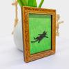 Cute Black Cat Fridge Magnet Vintage Wooden Frame Grass Pattern Art Ornament for Refrigerator Kitchen Decor