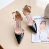 High heels women's summer 2025 new bag head shallow mouth pointed rivets one word with fashionable versatile stiletto sandals