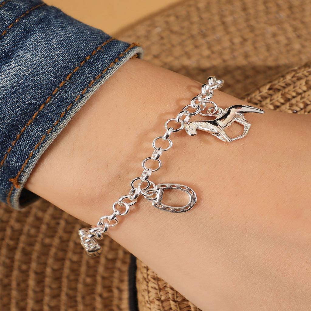 Bracelet de Poignet Homme Mode Double Chaîne Croix Creuse Boucle Fermoir Griffe de Homard Bracelet en Acier Inoxydable Hip Hop Punk Bijoux de Fête