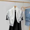 Lace Trim Square Scarf Solid Color Wraps Fashion Shawls Beach