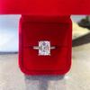 Emerald 5 Carat Moissanite & Diamond Ring In AU750, D Color, Passes Diamond Tester