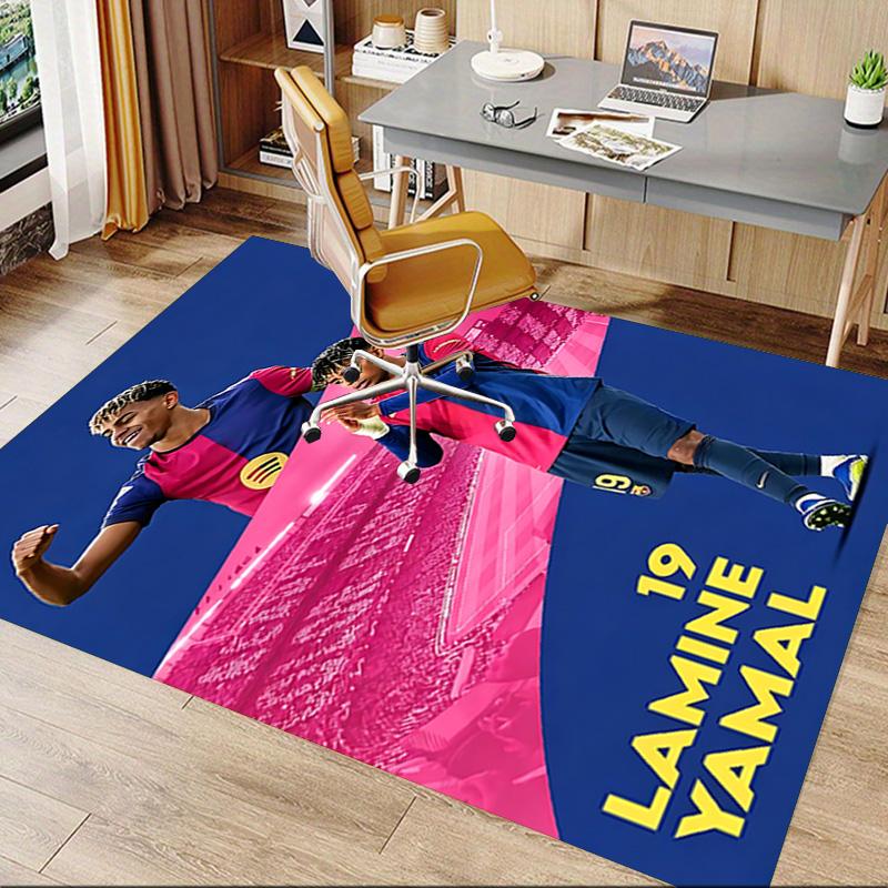 Lamine Yamal'S Soccer Triumph Carpet For Playroom Bedroom Living Room Sofa Home Decorkids Game Area Rug Nonslip Floor Mat