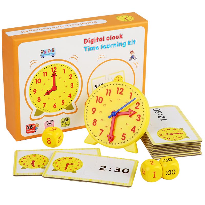 Wooden Educational Clock for Early Education – Teaching Tools for Primary School & Cognitive Time Learning