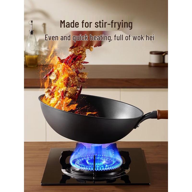 COOKER KING 28cm Rust-Resistant Titanium Wrought Iron Wok