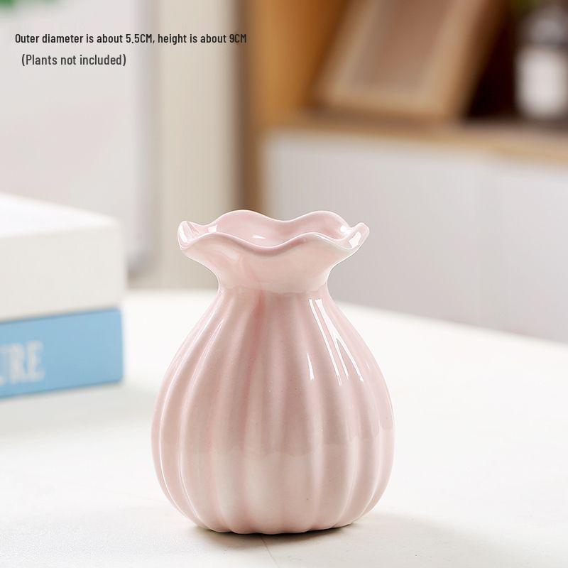 Modern Ins Style Lace Mini Ceramic Vase for Living Room Decor