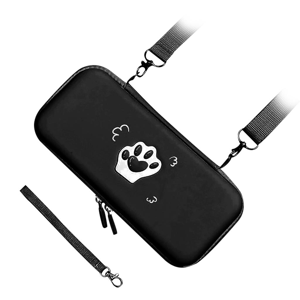 Cute Cat Paw Carrying Case Scratch Resistance Soft Lining Large Capacity Hard Shell Box Portable for Game Console Accessories