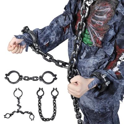 Plastový řetěz na Halloweenskou párty Hororové rekvizity Dekorace pro strašidelný dům Doplňky pro kostým vězně Cosplay Doplňky Falešné řetězy