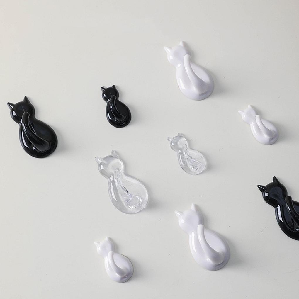 2 Pieces ABS Animal Shape Hook Punch-free Decorative Self-adhesive Replacement Simple Style Bathroom Key Hanger