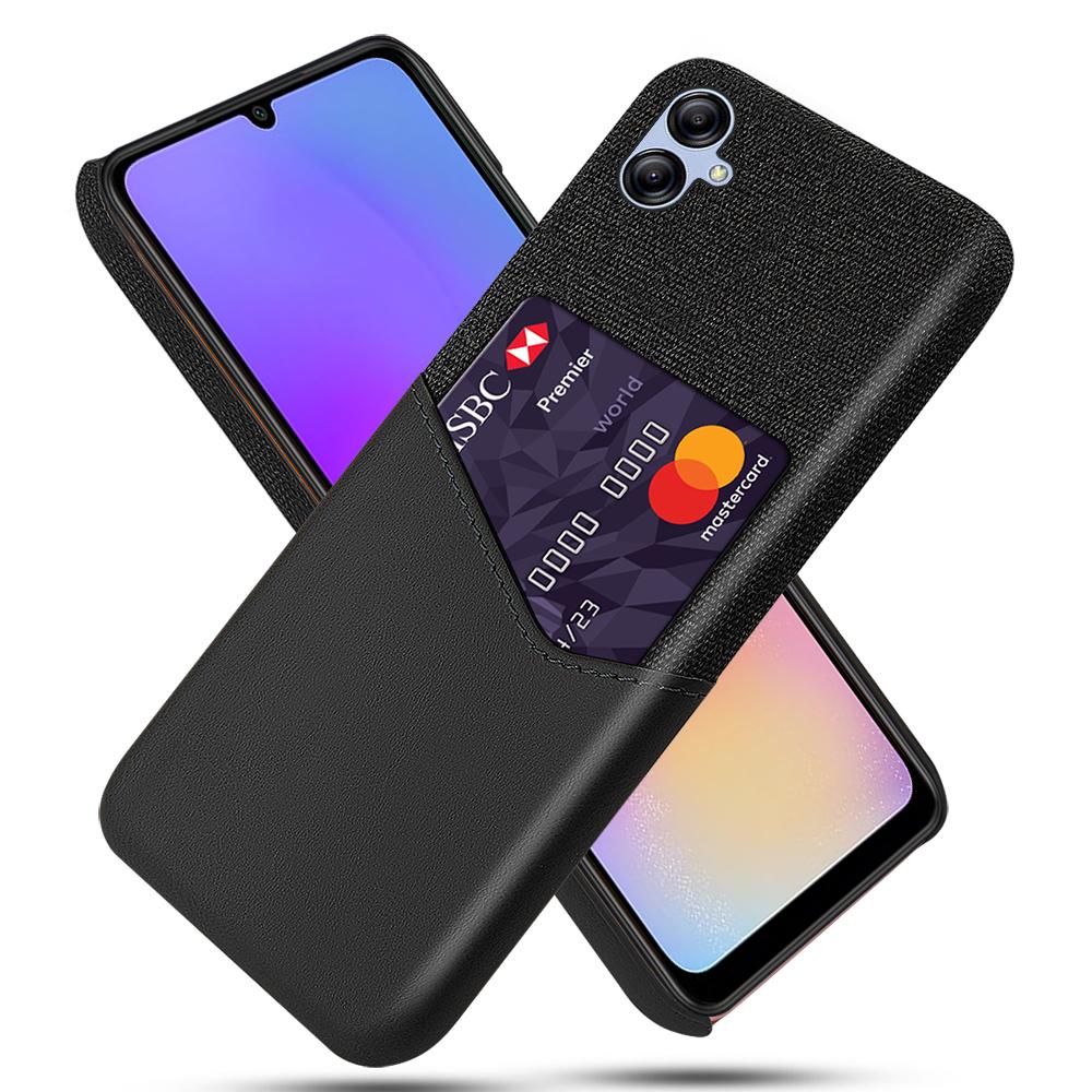 For Samsung Galaxy A05 4G Case Slim-Fit Cloth+PU+PC Phone Protector with Card Slot