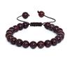 Unisex Verstellbares Armband aus natürlichem Achat & Bergkristall mit 8mm Perlen