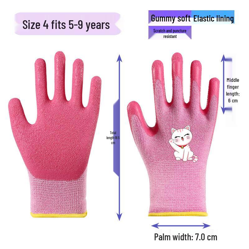 Kids' Non-Slip Breathable Gloves for Beachcombing, Crab Catching, Gardening, and Protection.