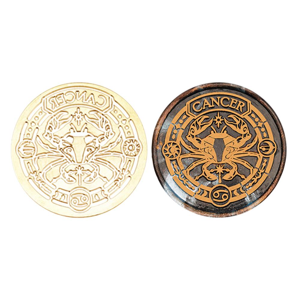 

Twelve Constellations Seal Copper Head Classic Vintage Stamps Print Head DIY Manual Account Invitation Envelope for Wedding Card