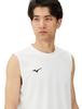 Mizuno NaviDry Training Tank UPF Men's Top, Sleeveless, U-Neck, Moisture-Wicking, Quick-Drying, 15, White/Black