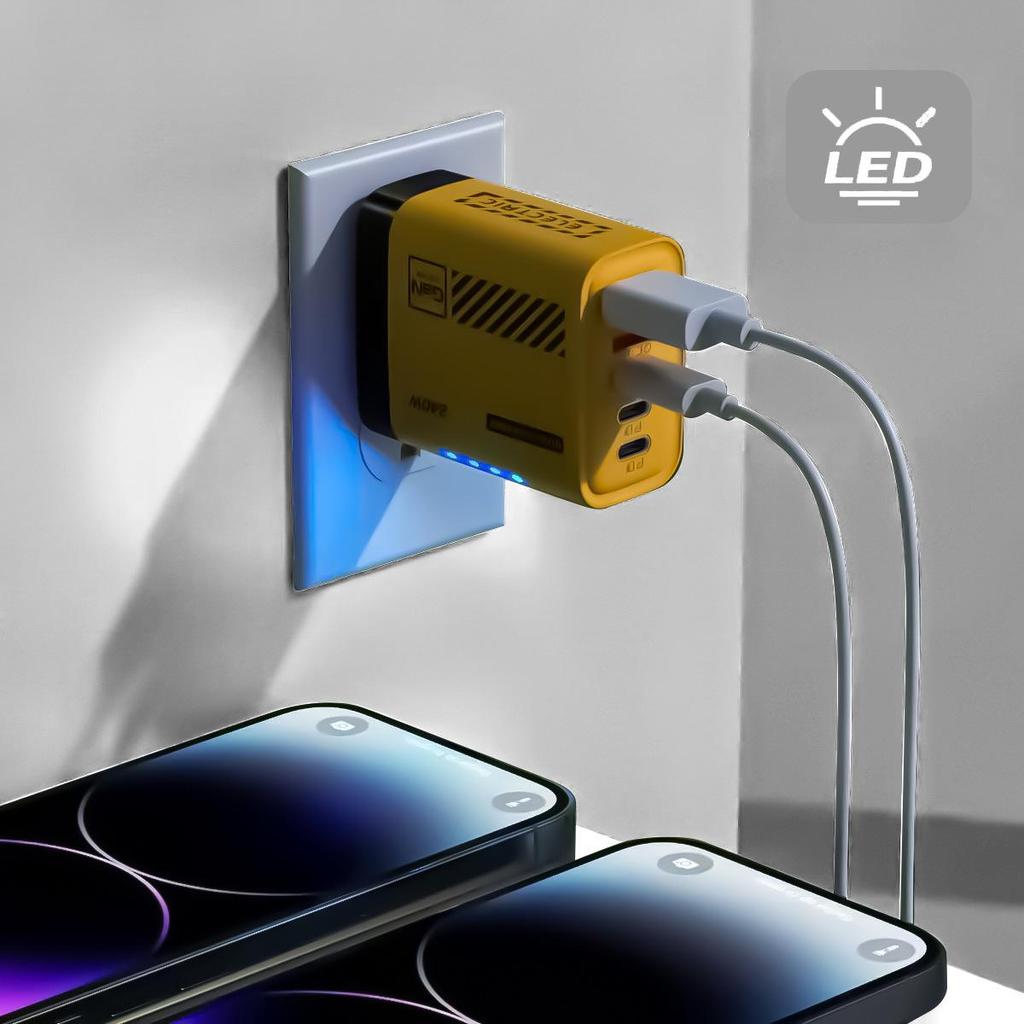 240W Dual USB & 3 PD Charger for iPhone 16, Huawei, Type-C Fast Charging