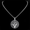 Yoga Tree of Life Pendant Necklaces for Women/Men Stainless Steel Silver Color Retro Chain Necklace Jewelry Collier N7917S02