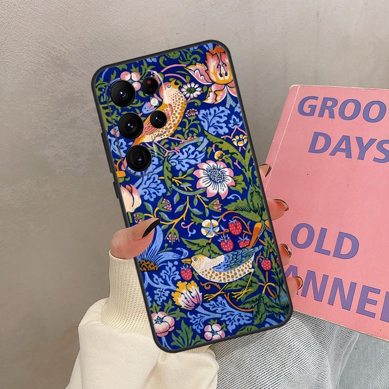 William Morris Case For Samsung Galaxy S23 Ultra S22 Plus S21 Ultra S20 FE S9 S10 Note 10 20 Ultra Cover
