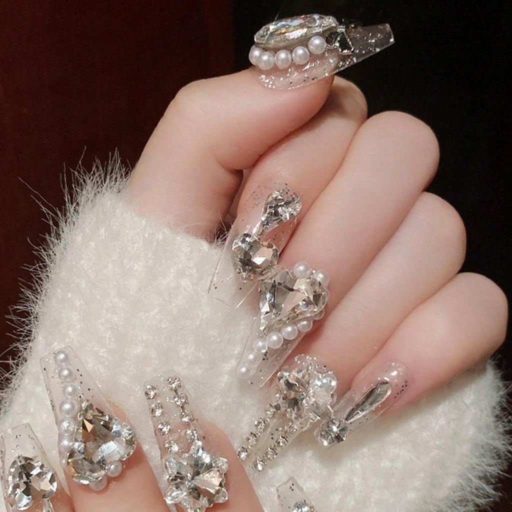 Type 24 Nail Art Nail Pads Stacked Diamond Heavy Craft Fake Nail Pads Finished Ballet Nail Wearing Nail