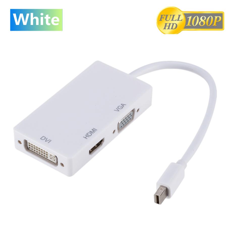 3 in 1 Mini Displayport DP Male to DVI HDMI VGA Audio Female Adapter Display Port Cable Converter For Computer Projector 4