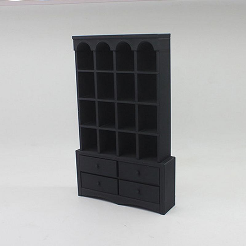 Dollhouse Mini Furniture Scene Model Miniature Retro Bookcase Mini Storage Display Cabinet Bookcase Toy Doll House Accessories