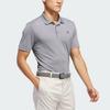 Adidas Koszulka polo męska z krótkim rękawem, oddychająca, z logo Performance, szara IU4448