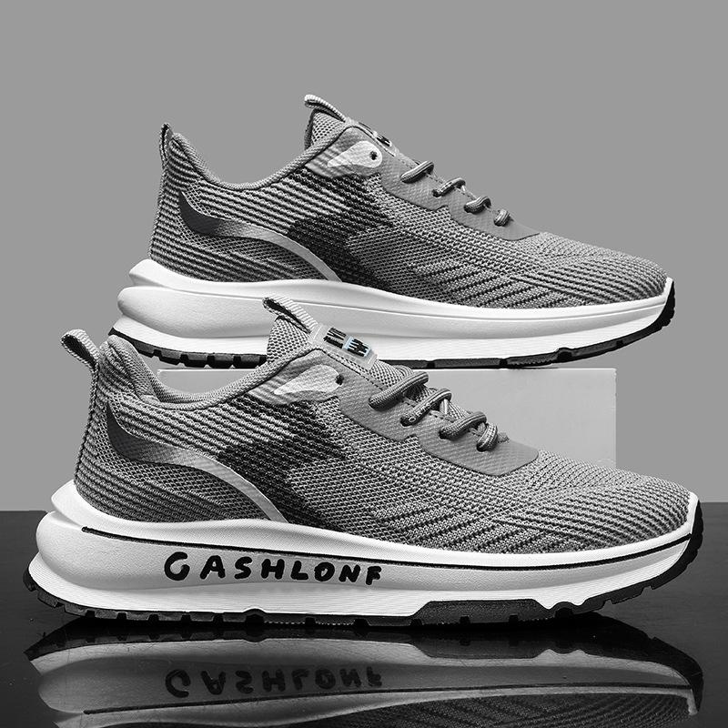 Outdoor fly-woven running shoes, new spring and autumn mesh breathable casual shoes, versatile, lightweight, wear-resistant and non-slip sports shoes