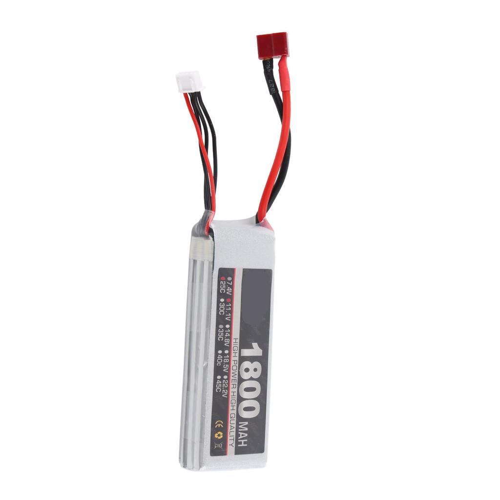 LiPo Battery Pack 11.1V 3S 1800mAh 25C Rechargeable LiPo Battery for RC Car Airplane Aircraft