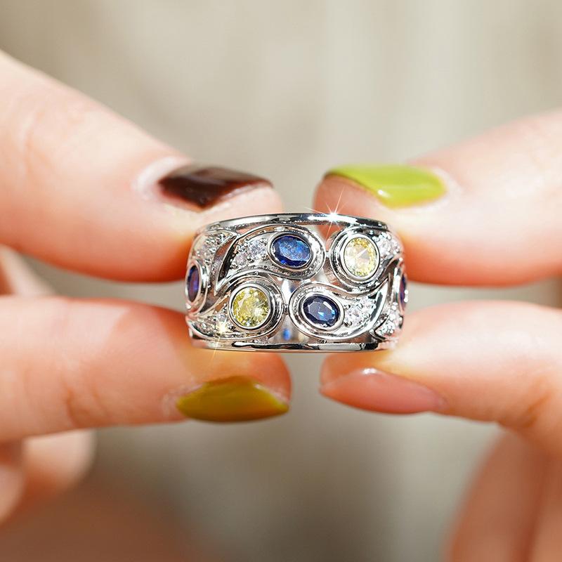 Wind Fashion Wide Ring Fashion Accessories, Hollow Floral Ring