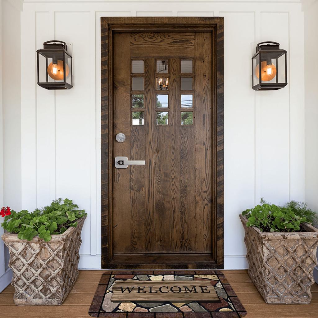 Floral And Letter Graphic Front Door Mat Anti-Slip Indoor Absorbent  Doormat Living Room  Entrance Rug Carpet