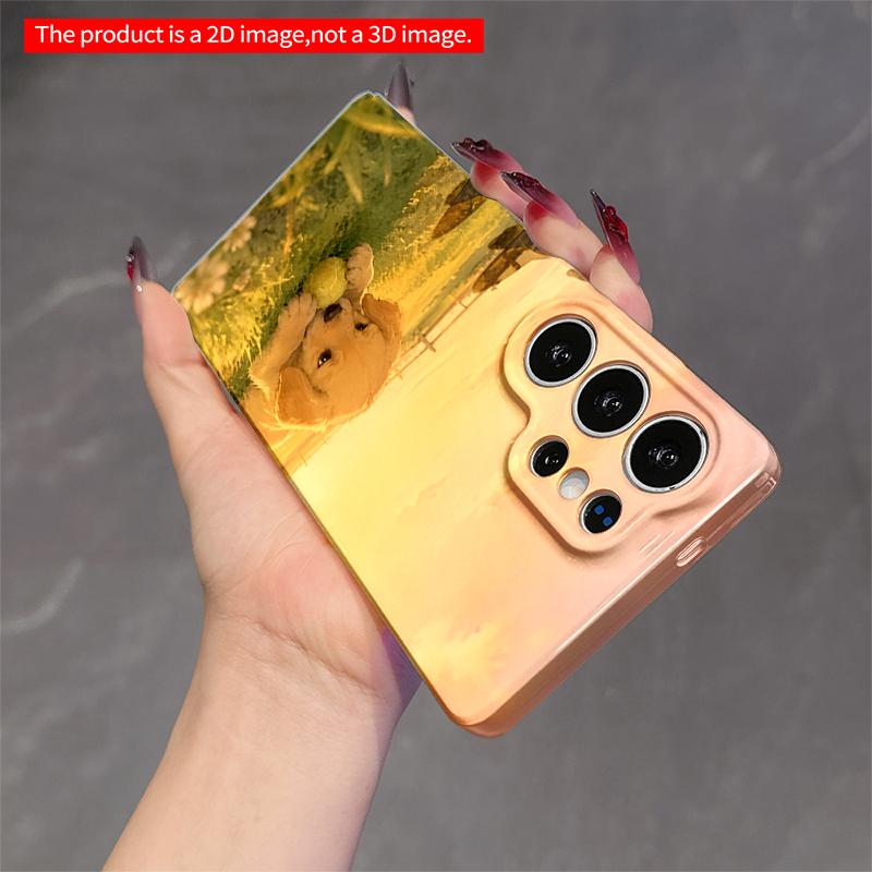 2DFlat Samsung phone case Golden Puppy Playing with Ball at Sunset Applicable to Galaxy S23 S24 S25ULTRA S26 A12 A14 A15 A16 A54 A55